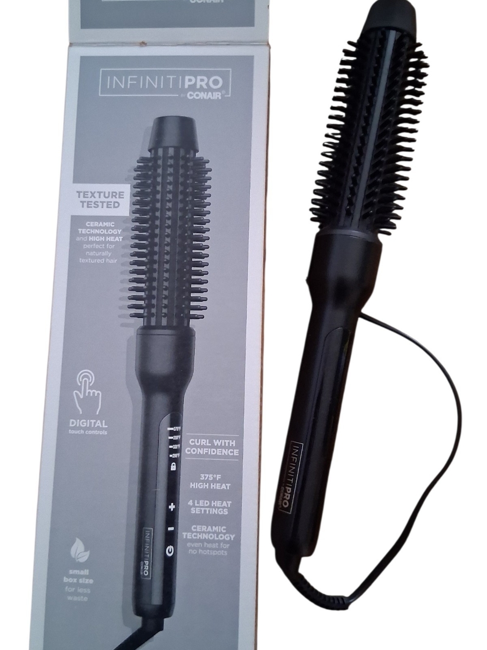 InfinitiPRO Conair Black Hot Air Styling Brush for Women